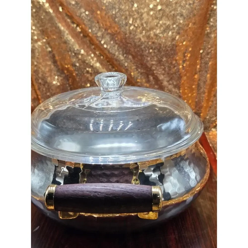 Vintage Macoto Stainless Steel Casserole Dish with Glass Lid